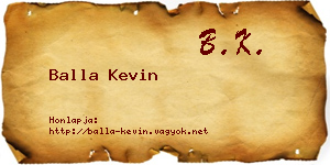 Balla Kevin névjegykártya