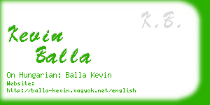 kevin balla business card